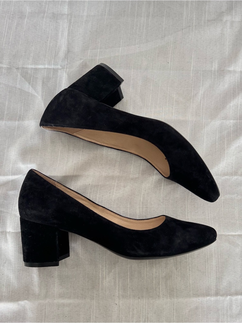Cole Haan Black Suede Block Heel Pumps Size 8.5B